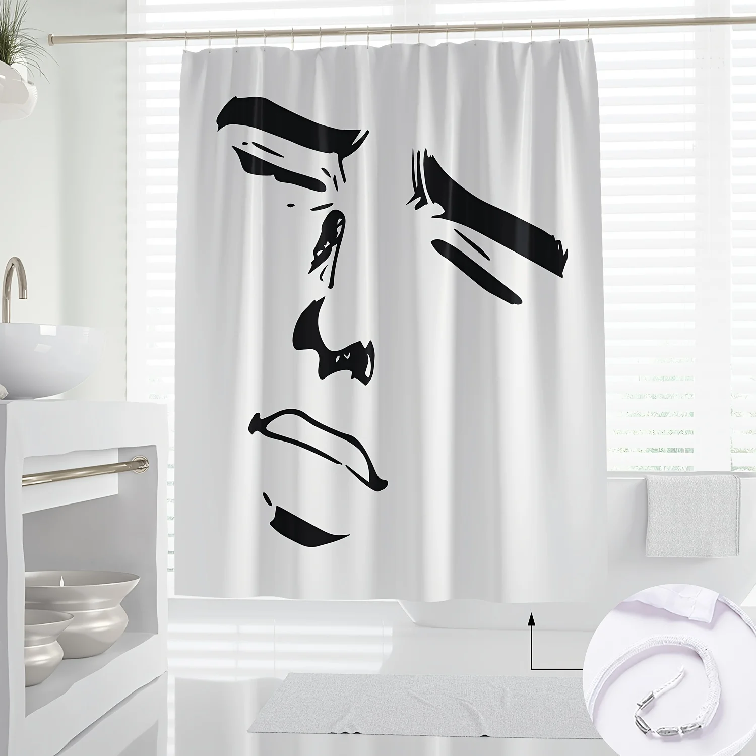 

180 см/70,87 дюйма * 180 см/70,87 дюйма Занавеска для душа художественного выражения с частичной подкладкой и водонепроницаемой функцией