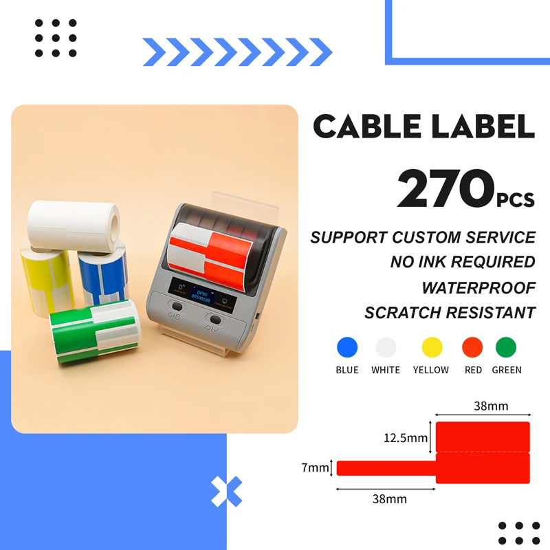 Detong Thermal Synthetic Paper 270PS Cable Label Sticker Compatible With DP80 and DP30S Printer