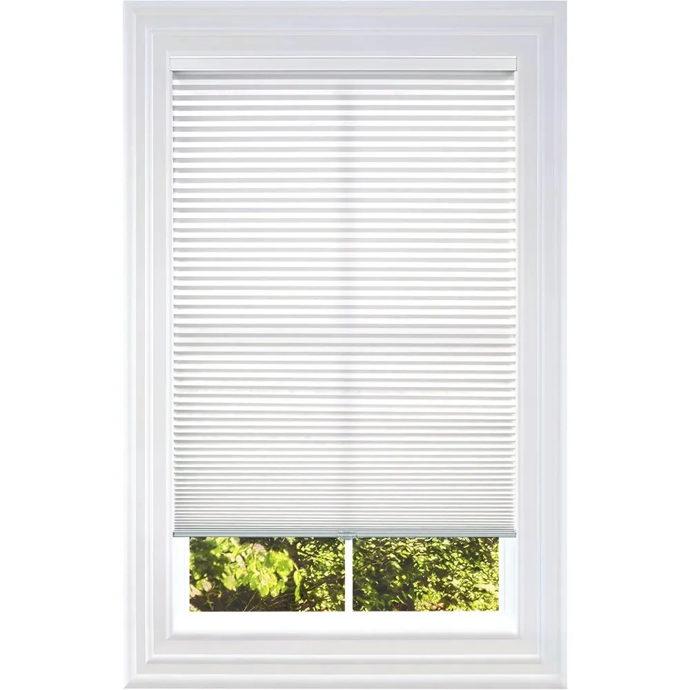 

Cellular Honeycomb Cordless Shade, 9/16" Single Cell, Light Filtering, White, Size: 32" W x 72" H
