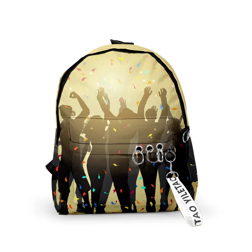 Cartoon Novelty Youthful Shadow Dance Skull Notebook School Bags Notebook Backpacks 3D Print Oxford Key Chain Small Travel Bags