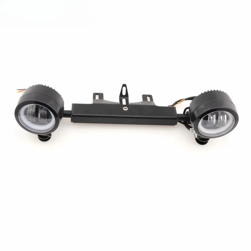 ZORBYZ Motorcycle Black LED Angel Eye Halo Ring Passing Spot Fog Light Mounting Bracket Adapter For Benelli Leoncino 500 752s