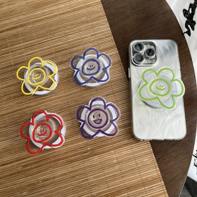 

Sunflower Red For Magsafe Magnetic Phone Grip Tok Griptok Stand For iPhone Funny Foldable Wireless Charging Holder