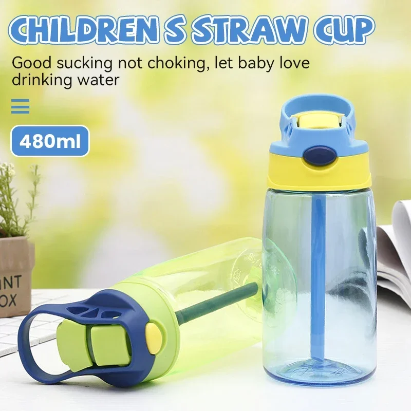 1pc New Duckbill Mug Plastic Cups Simple and Portable Children's Straw Cups Fashion Hand-held Water Cups Cute Water Bottle