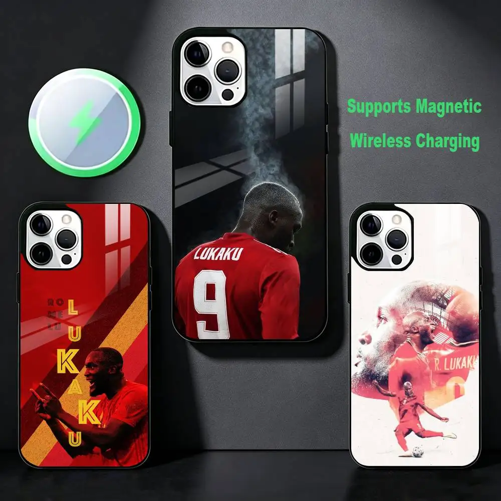 R-omelu Football  9 L-Lukaku Phone Case For iPhone 17,16,15,14,13,12,Plus,Pro,Max For Magsafe Magnetic Wireless Charge