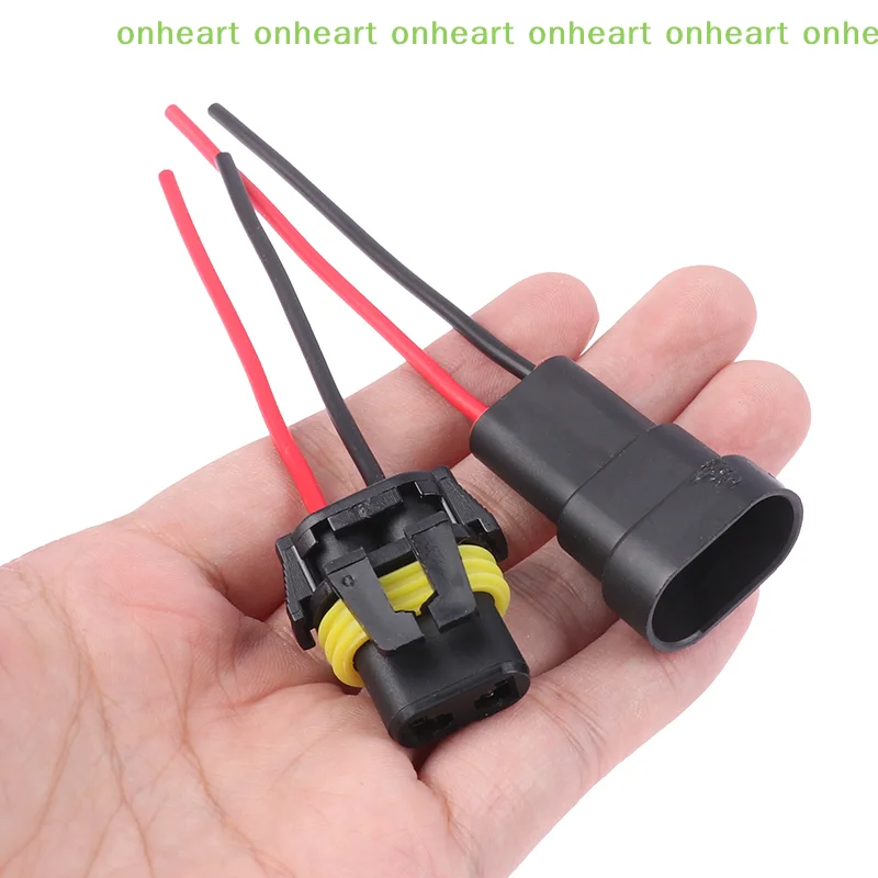 

[C]1/2PCS 9005 Single Slot With Wire 10CM Bulb Socket Headlight Fog Lamp Male Plug Adapter Waterproof Automotive Connector