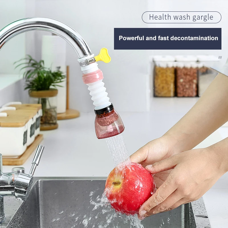 Adjustable Water Tap Extension Filter 360 Degree Kitchen Faucet Nozzle Shower Bathroom Faucet Extender Water Saving Splash Head