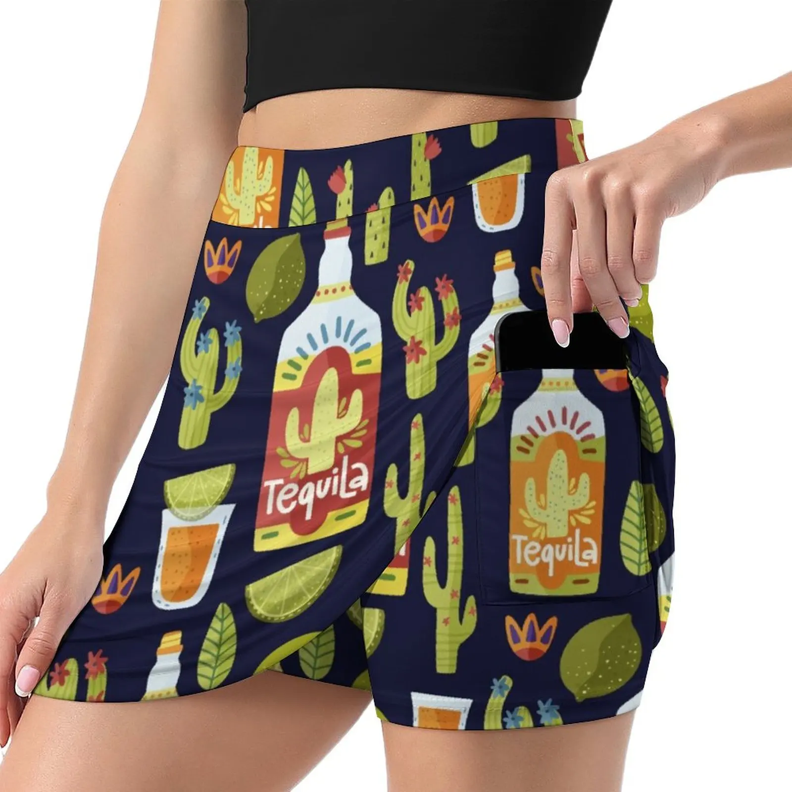 Cinco de Mayo seamless pattern - Tequila lemon and cactus Mini Skirt Female skirt dresses summer woman 2025