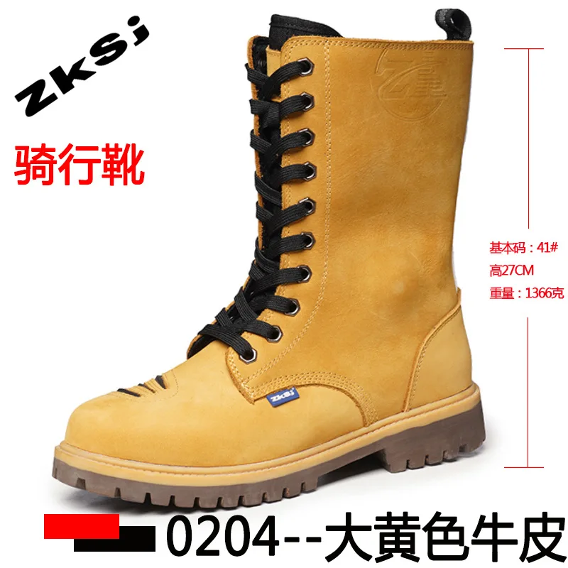 

Cowhide Motorcycle Riding Boots High Top Motorcycle Boots Breathable Anti Fall Knight Equipment Road Racing Boots men women