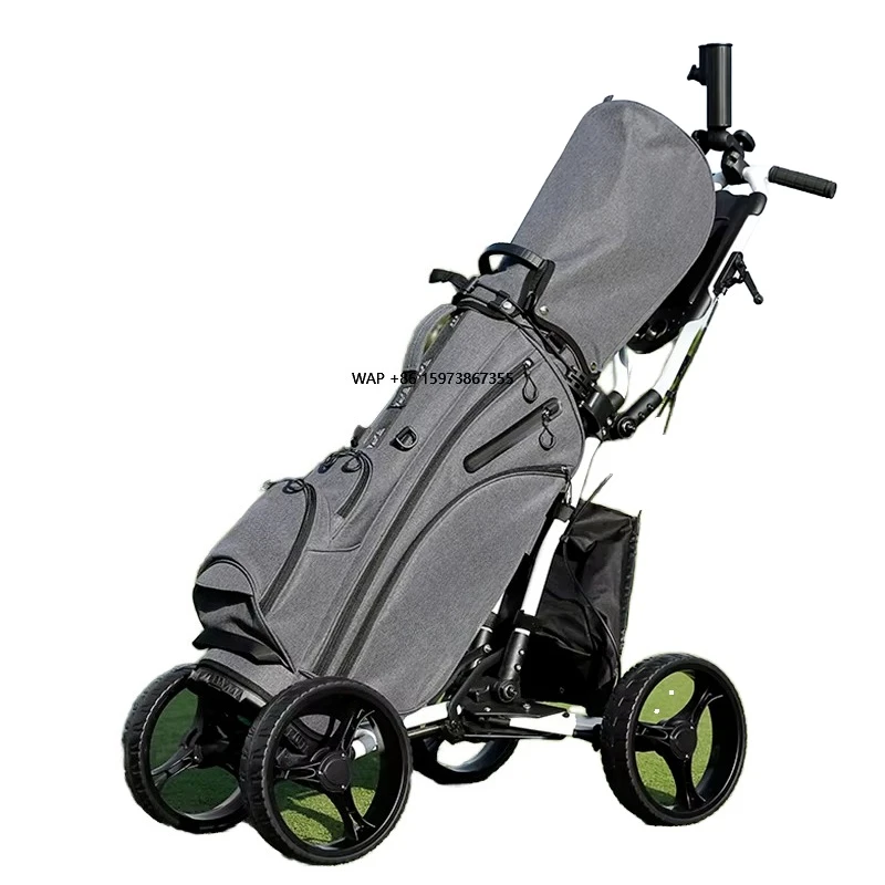 

PGM QC005 High Quality Manual Push Cart 4 Wheels Foldable Aluminium Golf Trolley