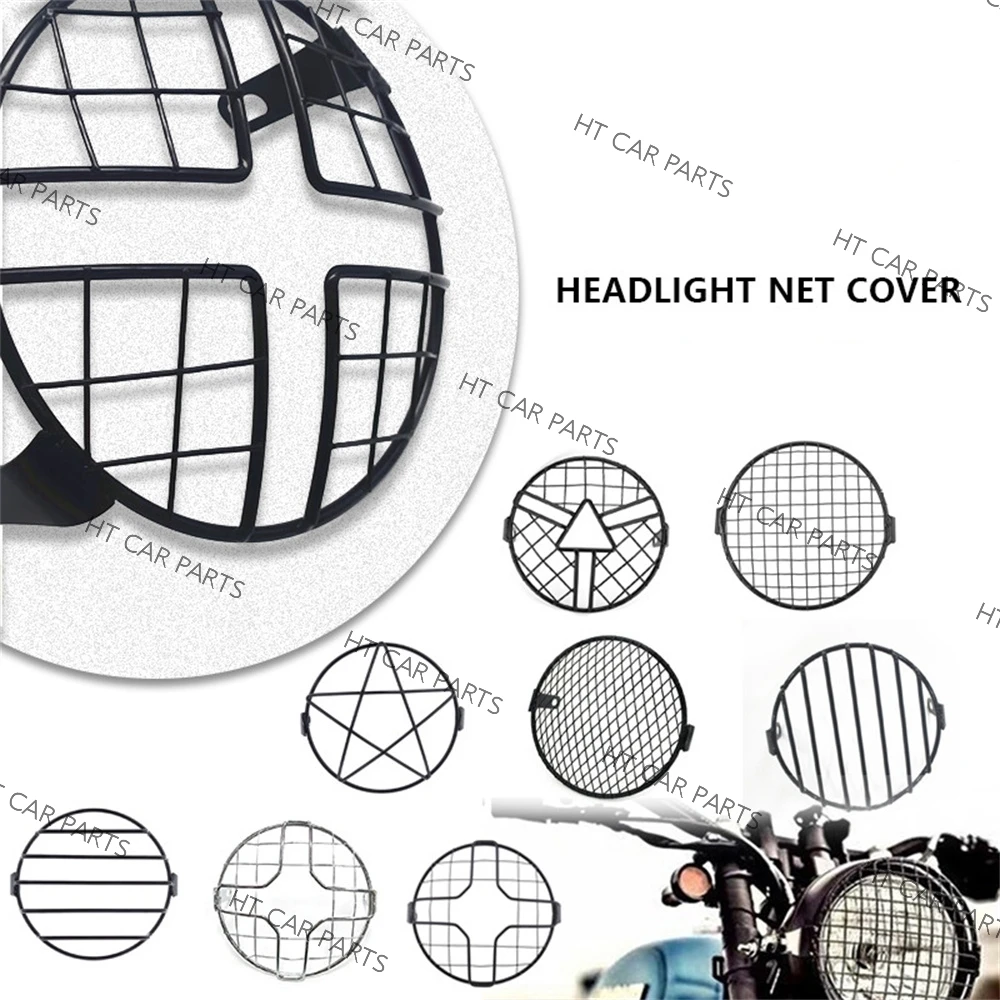 

Retro Headlight Net Modified Grid Lampshade Headlight Metal Cover Motorcycle Modified Big Lampshade For Light GN CG125 Baboon