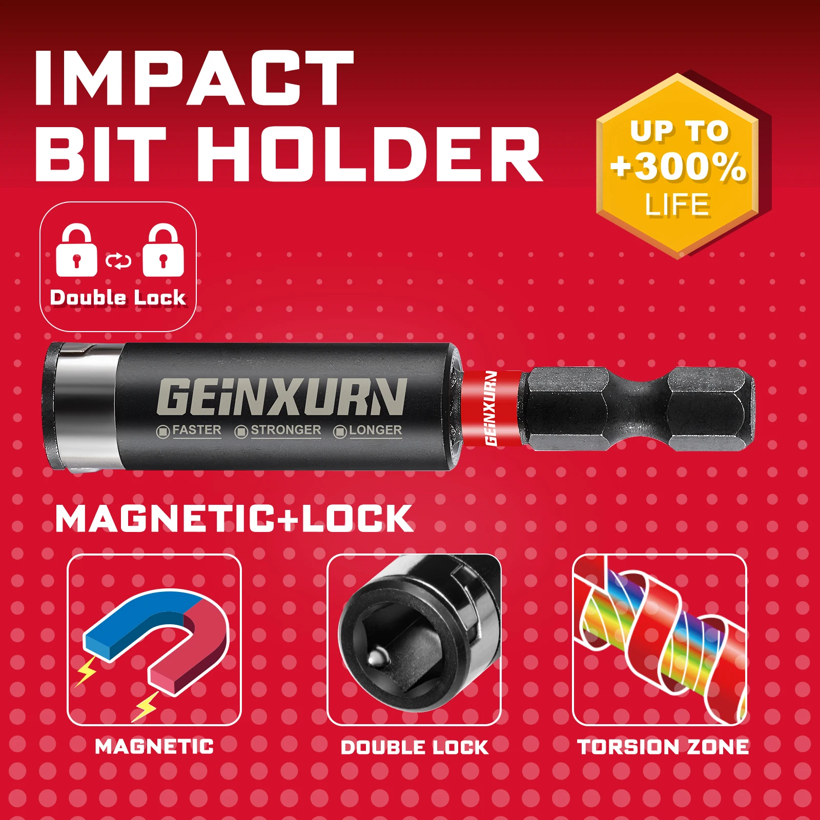 Geinxurn 22PCS Mixed 1”/2” HEX/Pozi/Phillips/Torx/SLOTTED Magnetic S2 Steel Multi Cross Driver Bits,1 Pc Bit Holder with