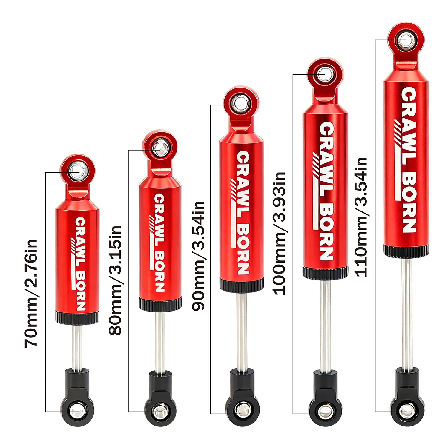 Crawl Born 70-110Mm Oil Shock Absorber 1/10 RC Climbing Car Built-In Spring Damper Upgrade Modification Parts view 4