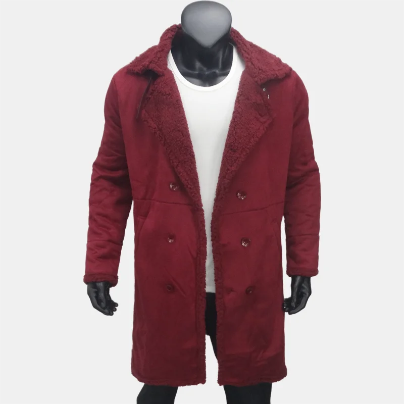 Men's Trench Clothing  Long Outerwears  Fleece Lining Men's Coat Thickened Imitation fur Men's Coats Warm Windbreaks EU Size
