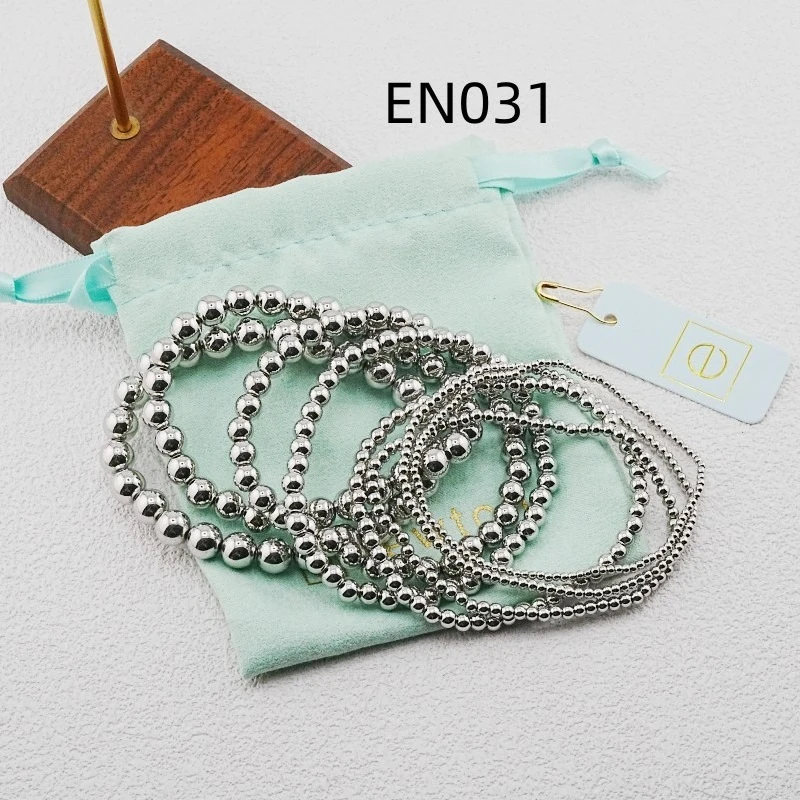 VKVVA Silver-plated Stackable Daily Wearing Beaded Bracelets, Total 8 Pcs for Women,Fashion Jewelry,Unique Birthday Gifts