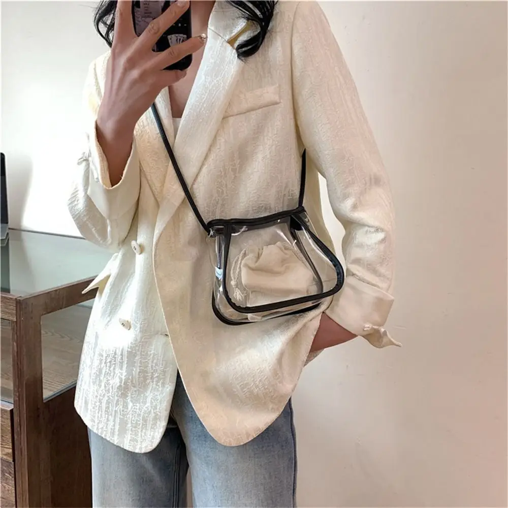 Transparent Shoulder Bag Fashion Small Candy Color Crossbody Bag PVC Messenger Bag Women Girls