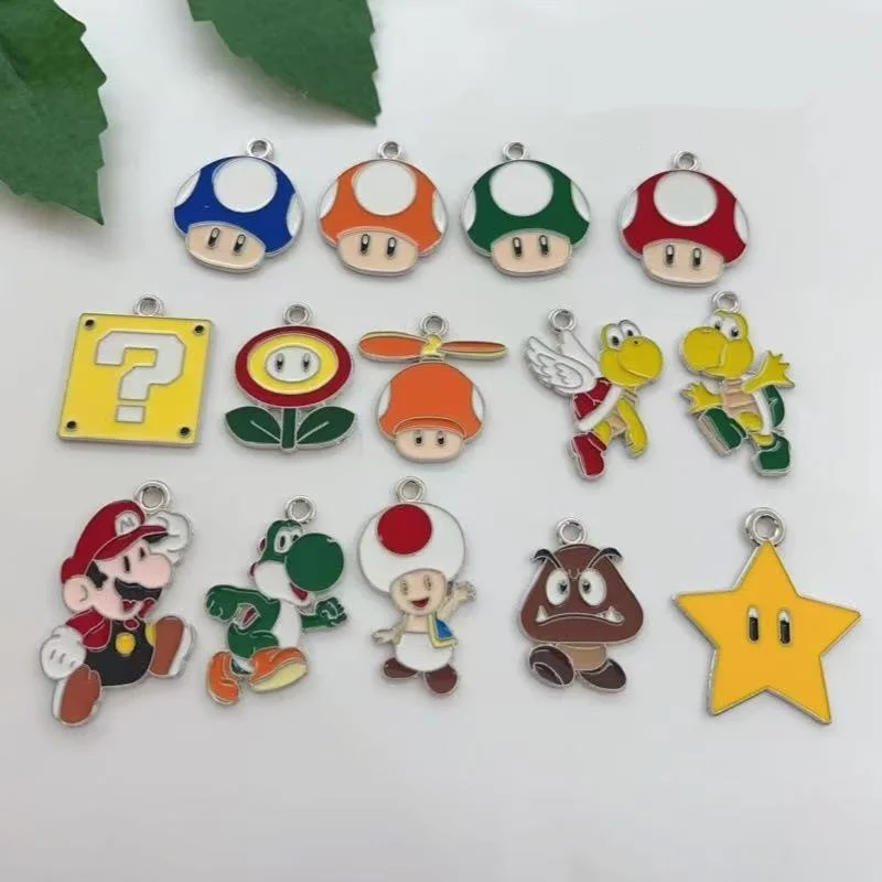 10 Stück Cartoon-Anhänger aus Legierung in Öltropfenform, DIY-Zubehör für Armbänder, Halsketten, Schlüsselanhänger, Schmuck