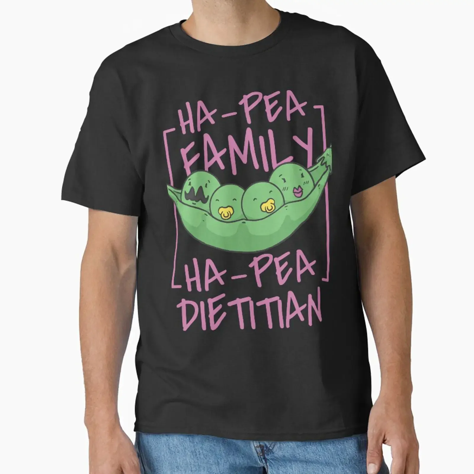 Dietitian Ha Pea Cartoon Classic T Shirt vintage Washed Stylish Casual Slightly Breathable fashion Versatile streetwear