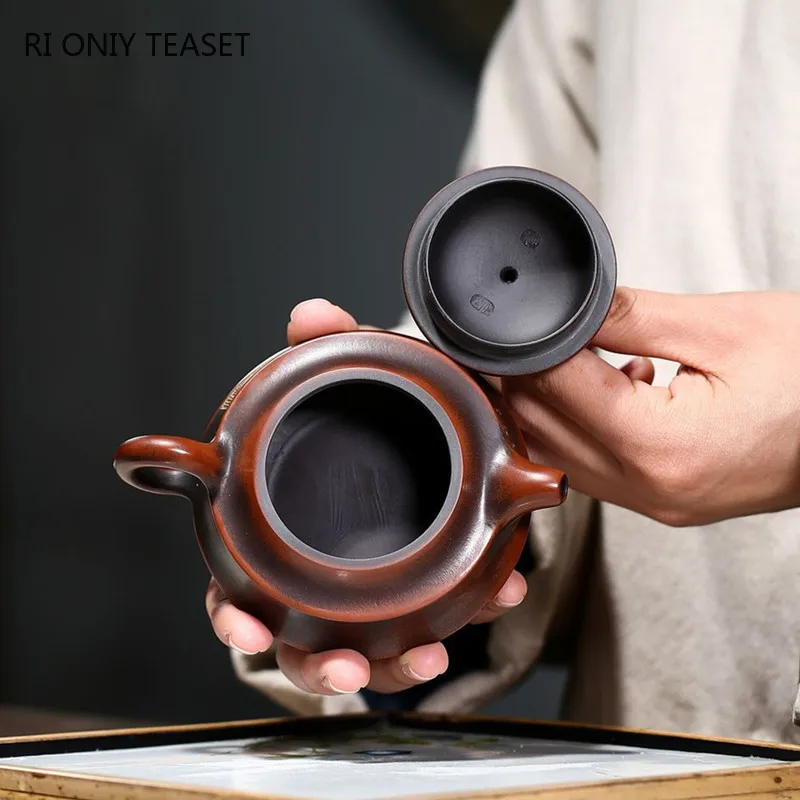 Imagem -05 - Tradicional Yixing Bules de Argila Roxa Famoso Handmade Tea Pot Raw Minério Beleza Chaleira Chinês Zisha Tea Conjunto Acessórios 140ml