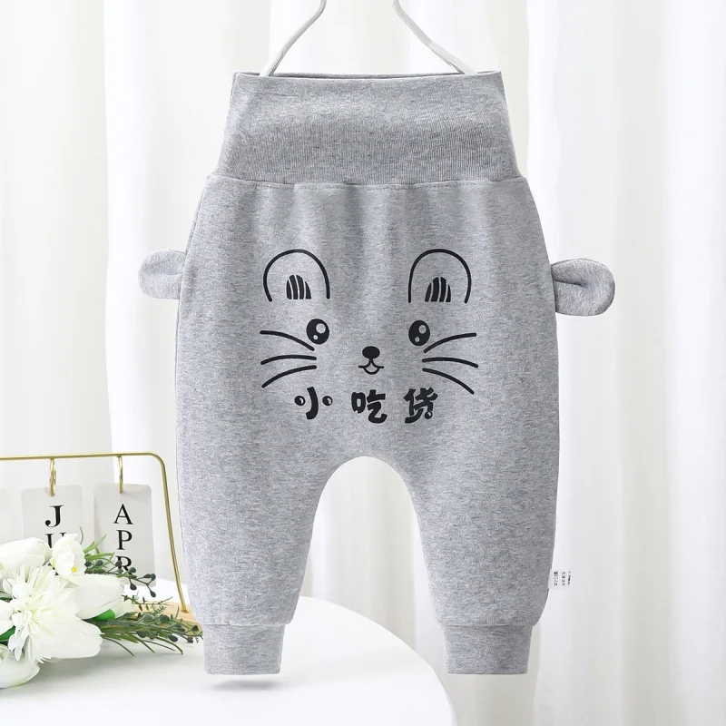 Verdickte Baumwollhosen für Kleinkinder, Babyhosen mit Cartoon-Print, Herbsthosen für Neugeborene Jungen und Mädchen mit großem Hüftumfang, Kleidung 0-3 Jahre – Detail 5