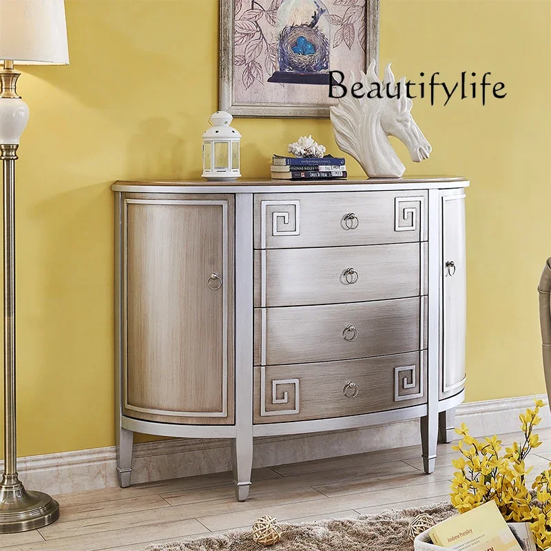 خزانة مدخل على الطراز الأمريكي الكلاسيكي، خزانة جانبية منزلية من الخشب الصلب والبساطة