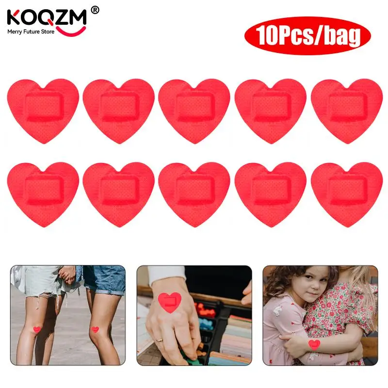 

10pcs/bag Pad Hydrocolloid Dressing Bandage Heart-shaped Self-adhesive Waterproof Wound Dressing Patches Tape First Aid Gauze