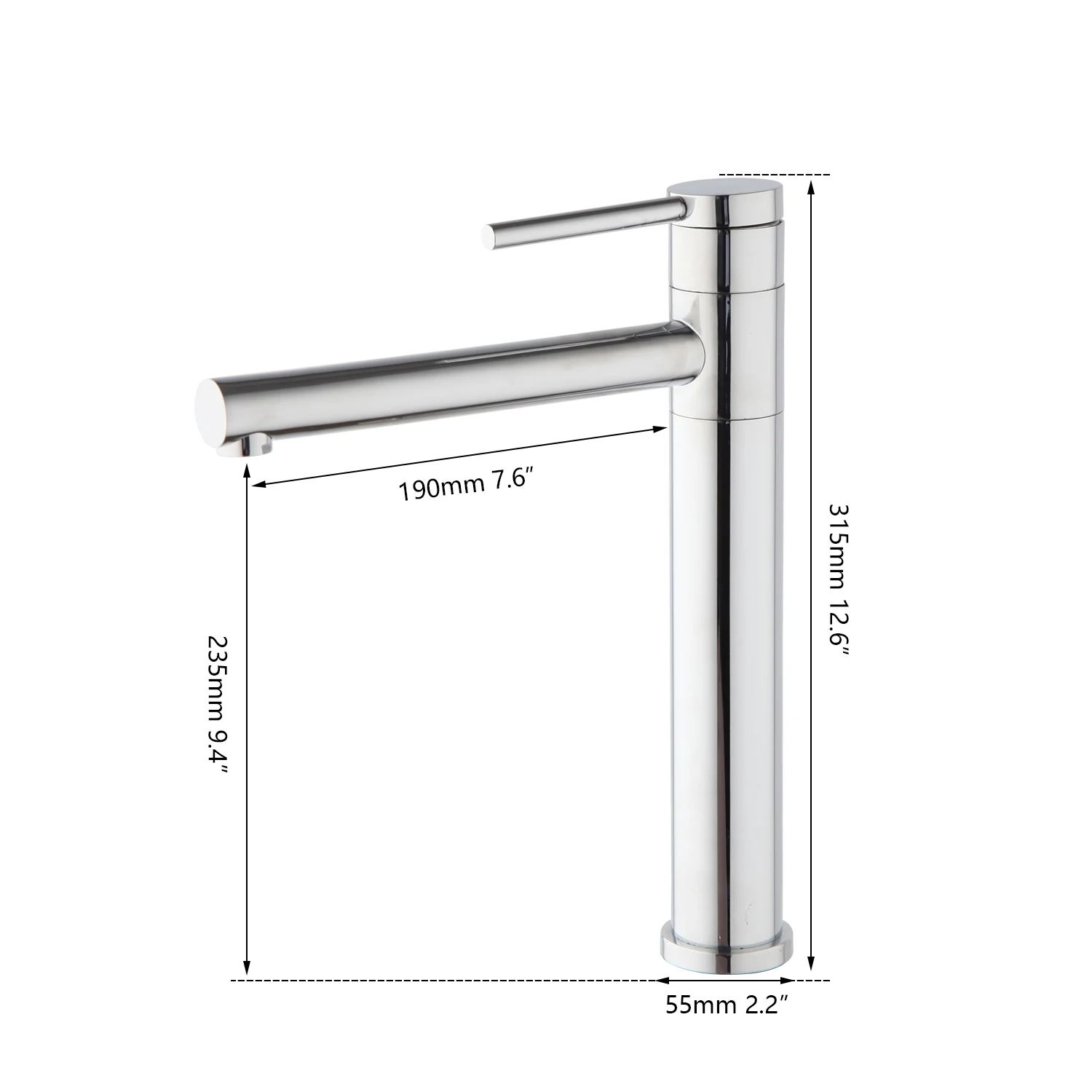MONITE Chrome Finished Bathroom Sink Faucrets Brass Deck Mounted Washbasin Faucet Hot Cold Water Single Handle Taps