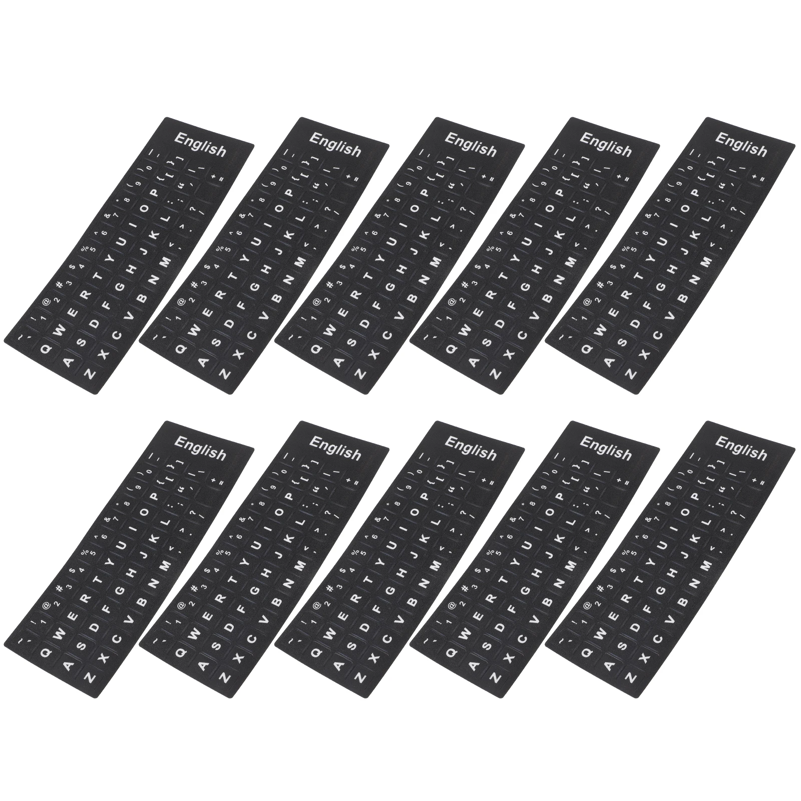 

10pcs 10 Sheets Keyboard Stickers Computer Universal Letters Language English Alphabet Laptop Key Labels Waterproof Dustproof 65
