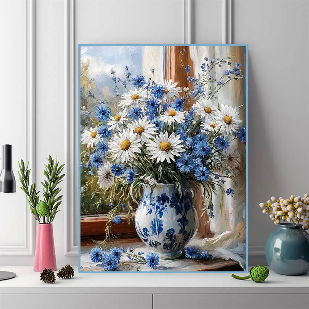 Evershine Diamond Mosaic Daisy Flower Suitable For Beginners Diamond Painting Vase DIY Acrylic Craft Supplies Handmade Gift view 3