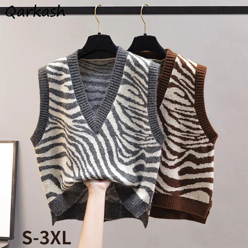 

Свитер-жилеты женские с v-образным вырезом и принтом Kawaii эстетичная осень Harajuku трикотажная одежда Лидер продаж повседневные уютные Ins универсальные меньшинства