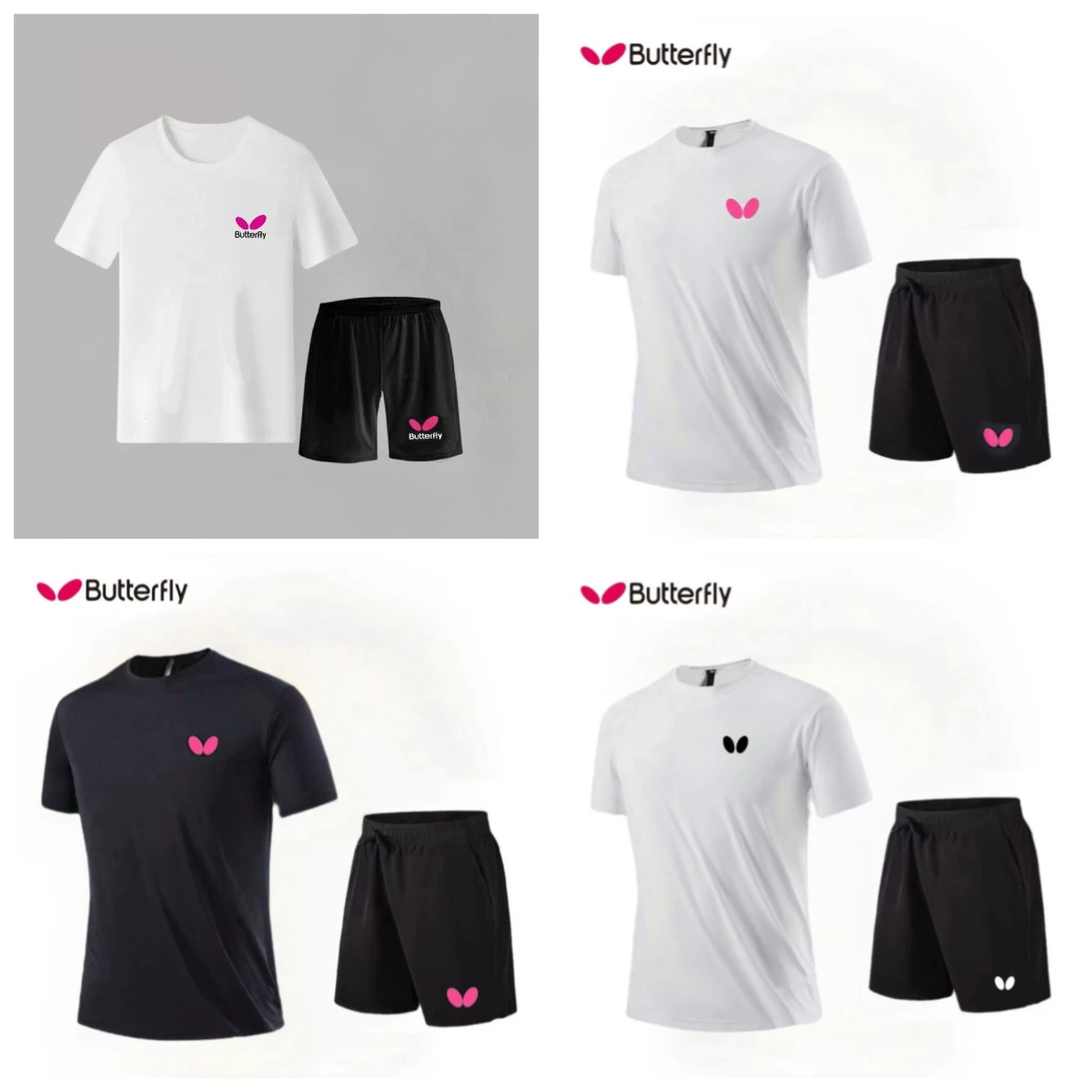 

Новинка 2025 года, мужской и женский костюм для настольного тенниса с бабочкой, летняя дышащая спортивная тренировочная рубашка из чистого хлопка, повседневный спортивный костюм