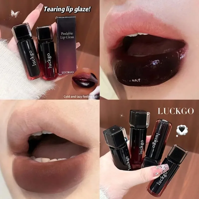 Chocolate Brown Peel Off Lip Stain Waterproof Long Lasting Makeup Matte Liquid Lipstick Nude Black Tattoo Lips Tint Cosmetics - view 4