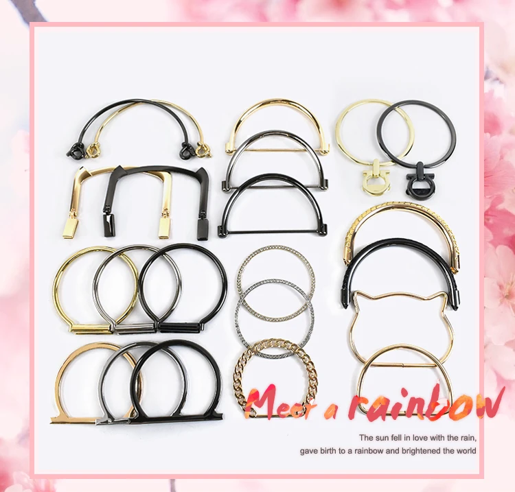 2Pcs Deepeel Metal Bag Handles Purse Sewing Frame Brackets DIY Handcrafted for Women Handbag Replacet Hardware Bags Accessories