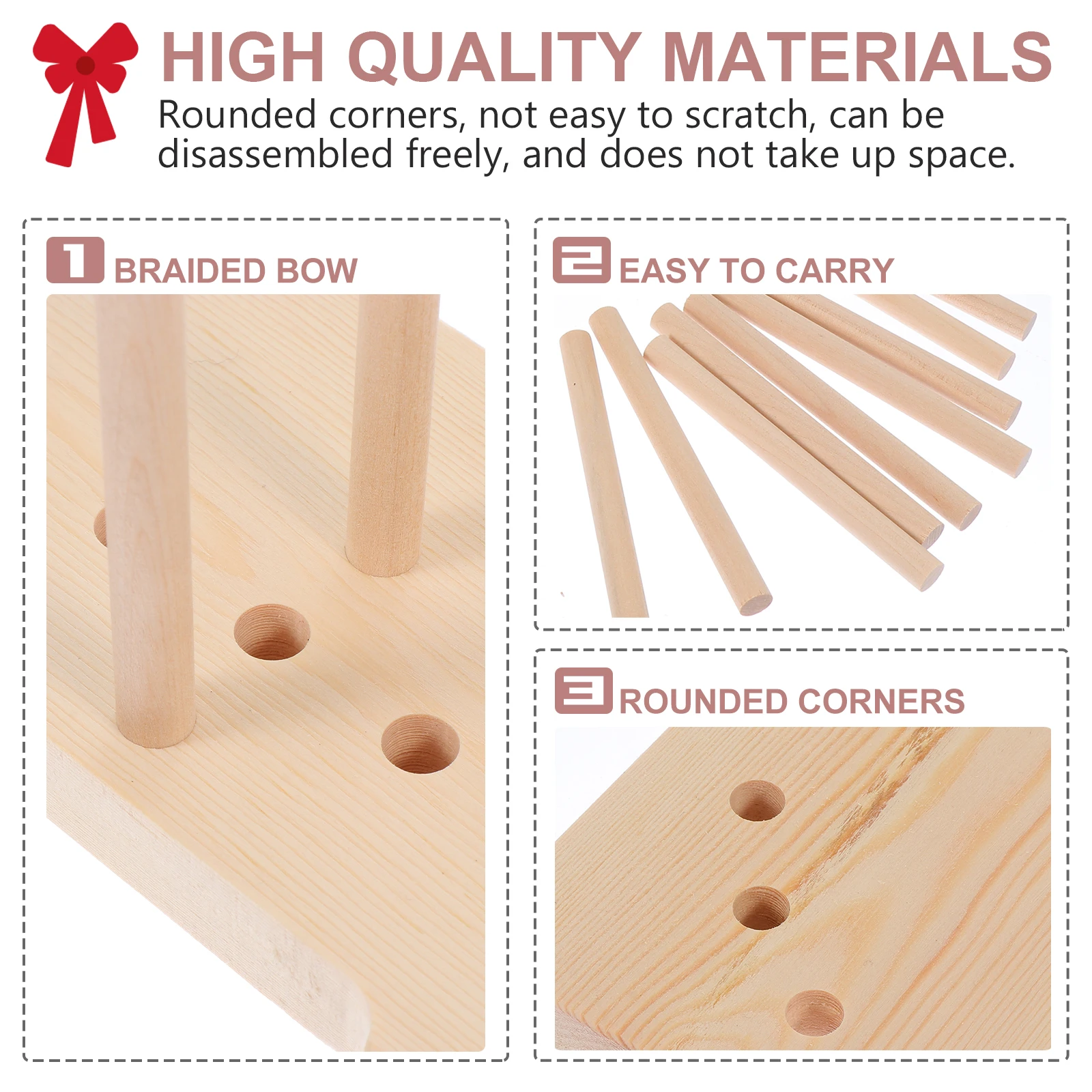 

Wooden Wreath Maker Bowknot Maker Ribbon DIY Craft Tool Lightweight Portable Storage Christmas Halloween Decorations