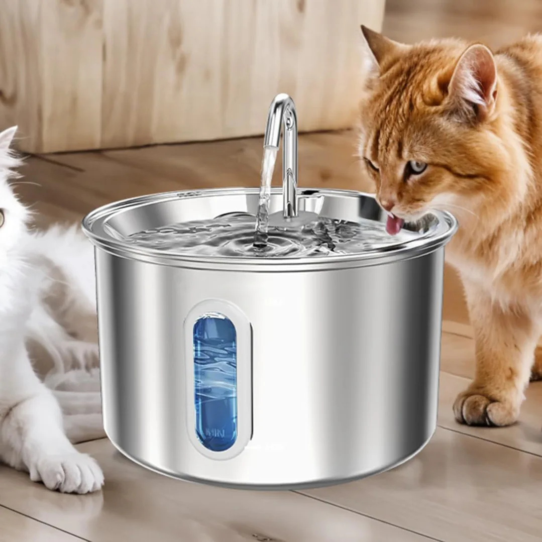 304 stainless steel pet cat water dispenser automatic circulation dog water dispenser