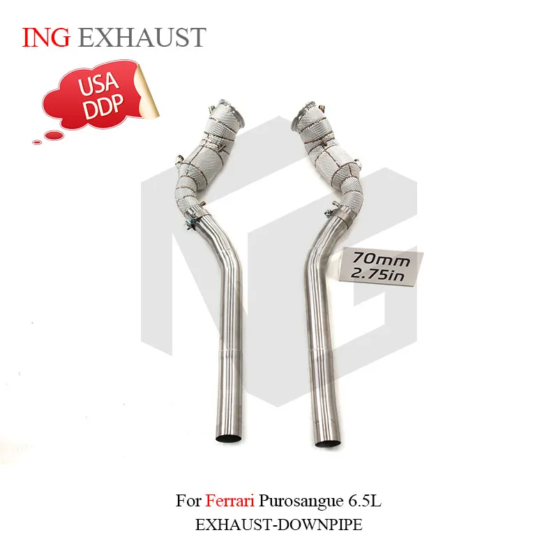 

ING SS304 Downpipe Header For Ferrari Purosangue 6.5L Engine Tools Accessories Drain Isolation Pipe Exhaust System