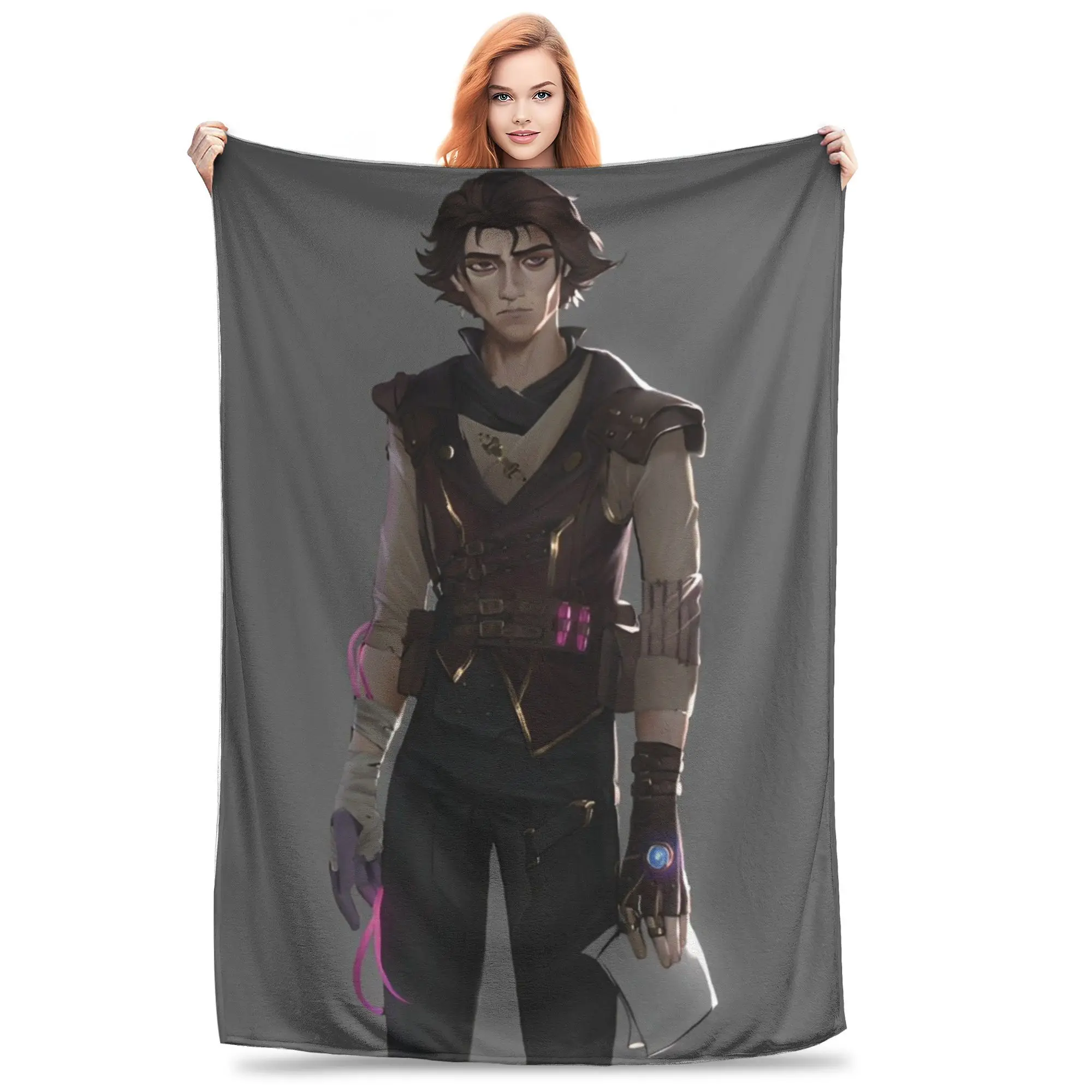 Viktor Arcane Viktor Blanket Cover Fleece Anime Fanmerch LoL Merchandise Lightweight Throw Blankets for Bedroom Sofa Bedspread