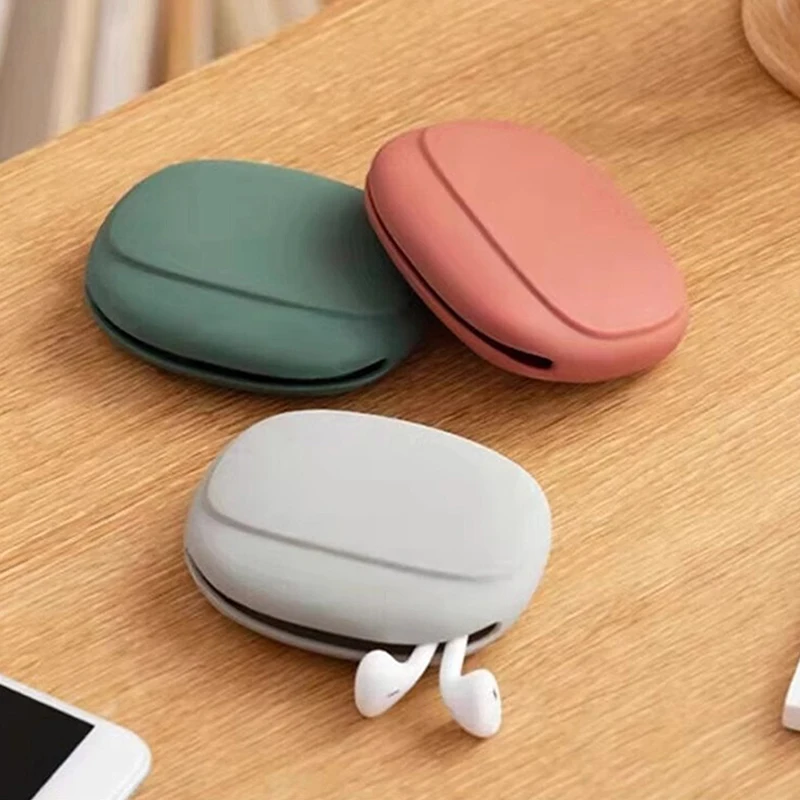 Portable Data Cable Headphone Storage Box U Disk Mobile Phone Data Cable Organizing Bag Silicone Storage Box Cute coin purse