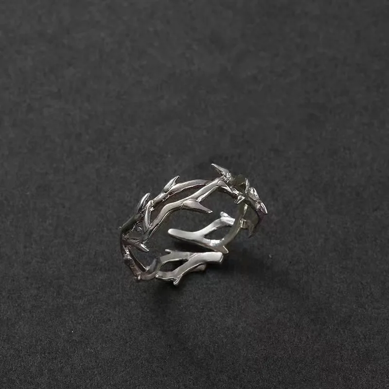Retro obsession ring for men, trendy personality, open mouth ring, fashionable hip-hop style, single men, thorny ring image 4