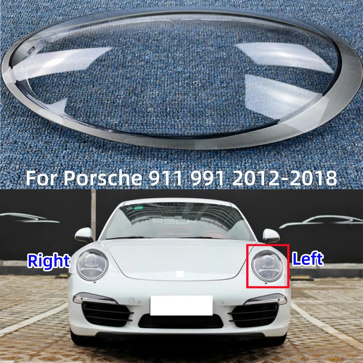 For Porsche 911 991 2012 2013 2014 2015 2016 2017 2018 Car Gadget Replace A Transparent PC Headlight Lights Shell Lens