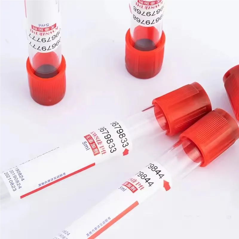 

100pcs Disposable Vacuum Blood Collection Tubes 3ml 5ml 10ml Plain Red Tube without Additive for Laboratory Consumables