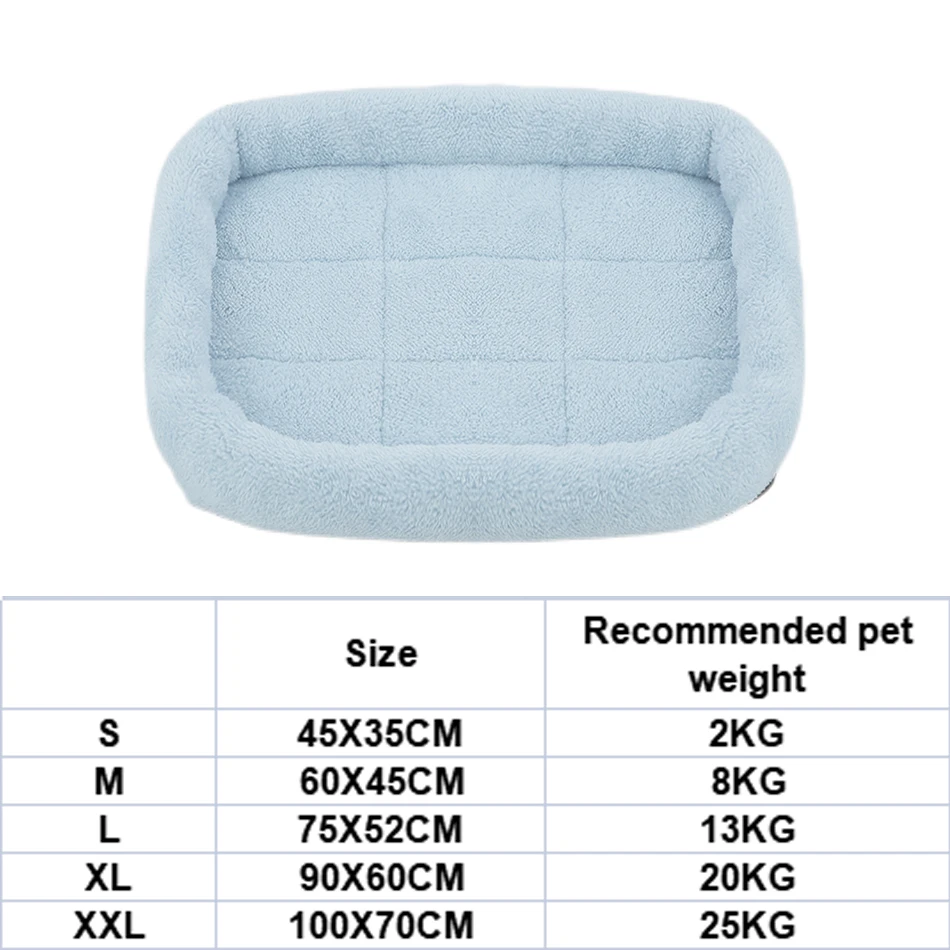 Soft Plush Square Dog Bed Mat Beds for Dogs Cat Small Medium Large Pet Sleep Calming Pad Cat Dog Bed Cushion Pet Supplies