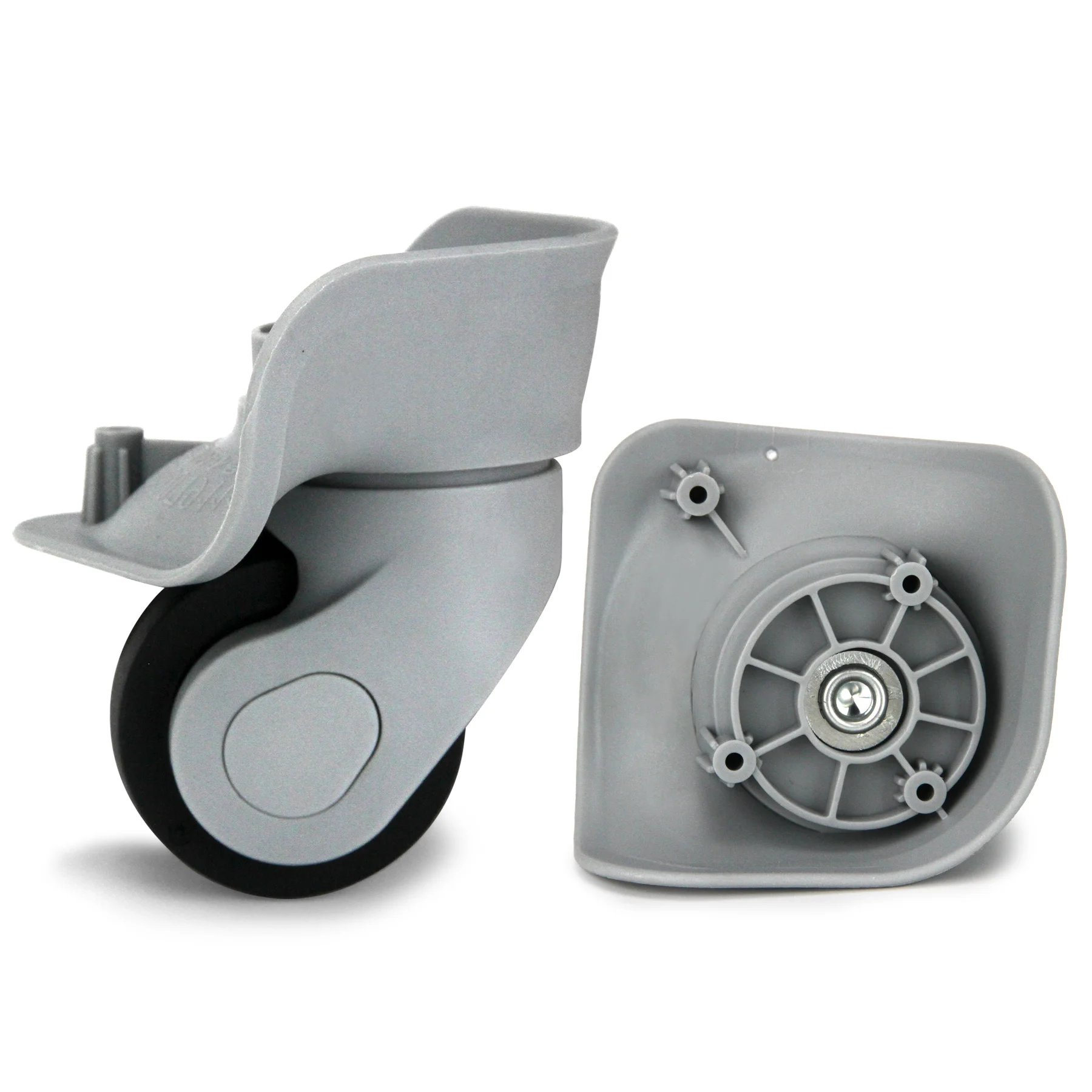 

1 пара серых сменных колес для багажа Signle Row 360 ° Спиннер Поворотные ролики Тележка Дорожный чемодан Запчасти для ремонта колес