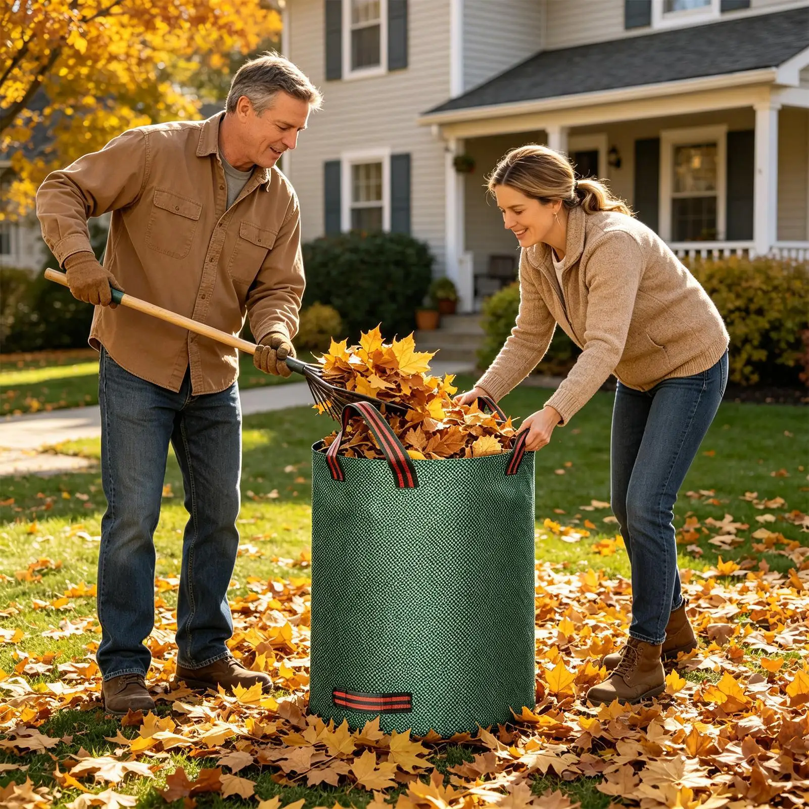 3Pcs Garden Yard Waste Bag Foldable Leaf Collection Trash Can Reusable Fallen Leaves Outdoor Gardening Collector Storage Bag