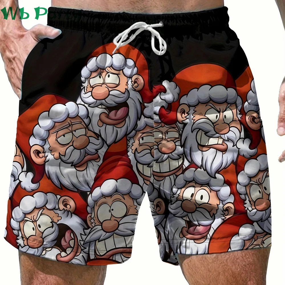 Christmas Shorts Funny Santa Claus Men's Clothing Drawstring Short Gym Man Training Men's Sports Short Pants Fashion Mens Shorts