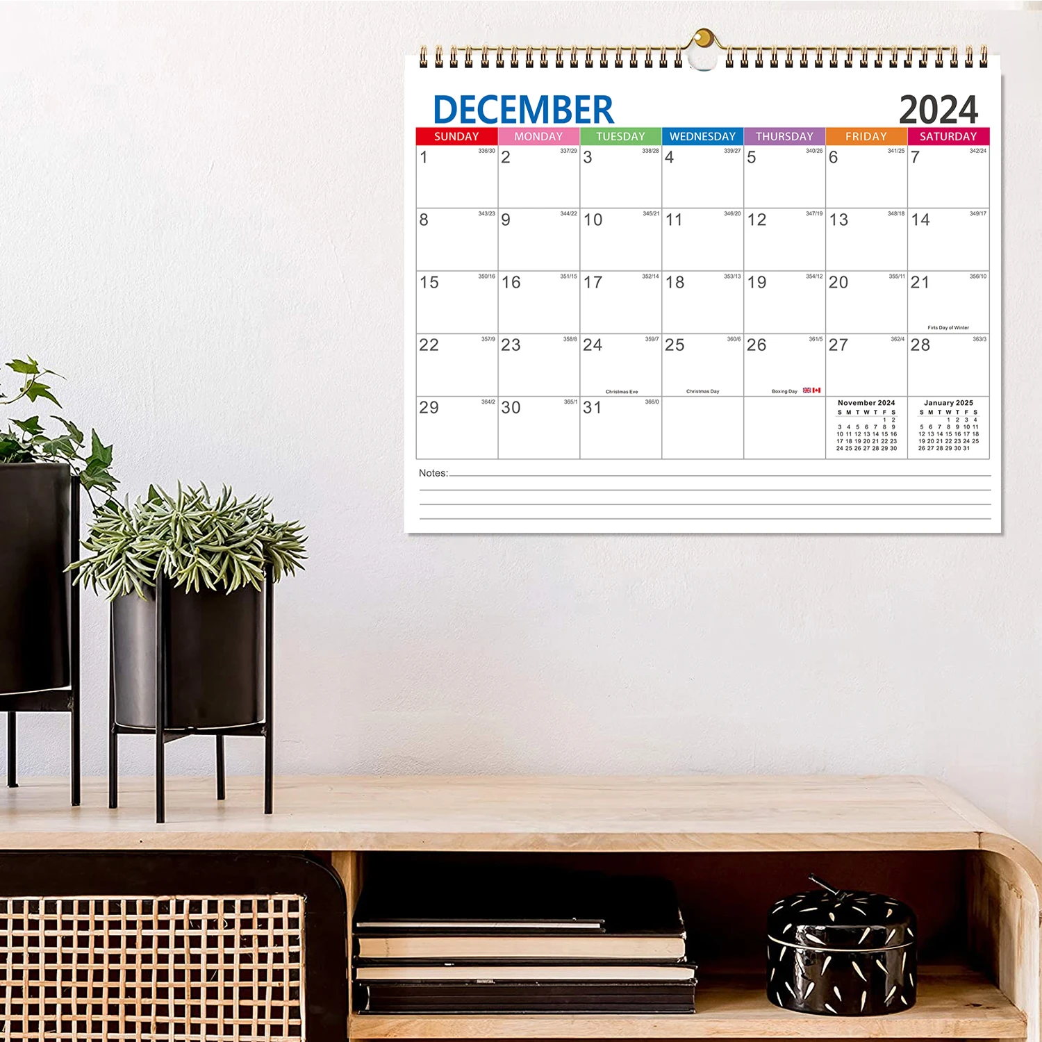 1Set Wall Calendar 2024-2025 - 18 Month to View Wall Planner Calendar From July.2024 - Dec.2025