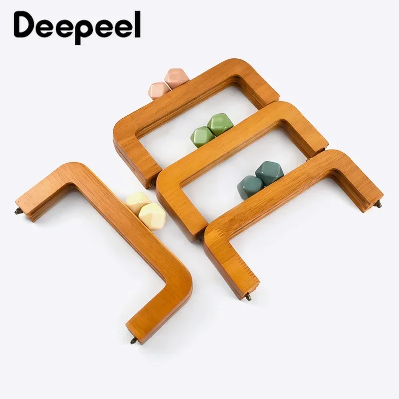 1pc Deepeel 20*8cm Resin Head Wooden Bag Closure Handle Purse Sewing Brackets Kiss Clasp DIY Handbag Sew Kit Handles Accessory