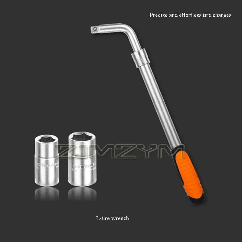 L-Shaped Tire Wrench Extended Telescopic 17/19/21/23mm Sleeve Labor-saving Removal Car Tire Changing Tool For Van Truck Caravan