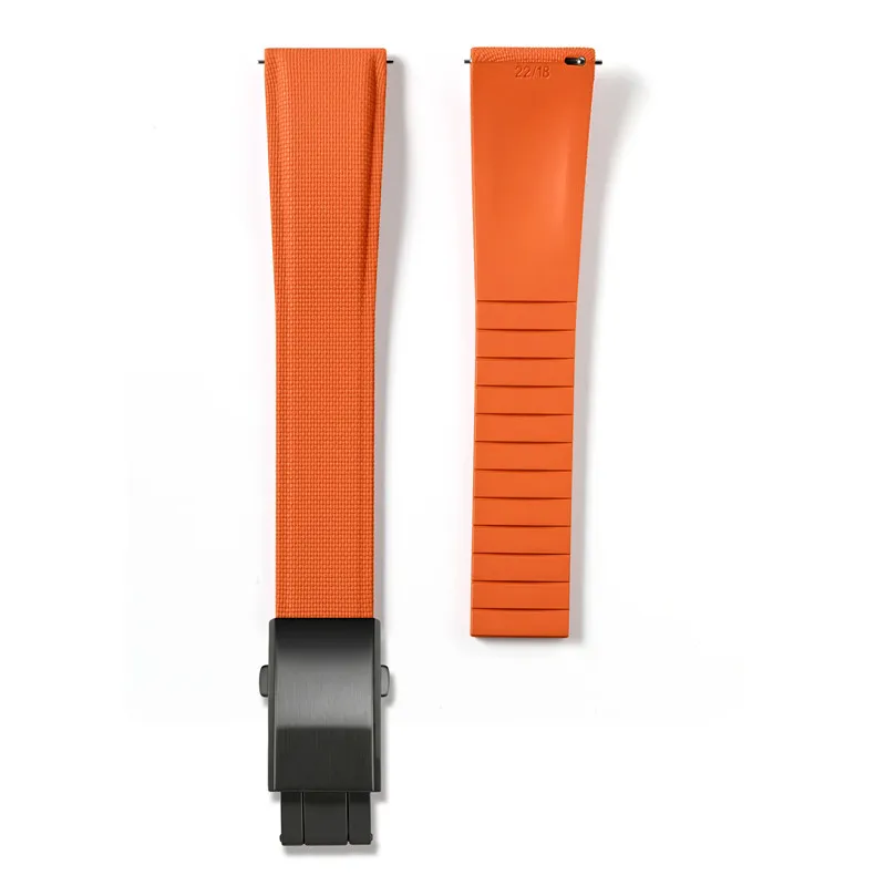CTS Fluorkautschuk-Uhrenarmband 18mm 19mm 20mm 21mm 22mm 23mm 24mm FKM Schnellverschluss Universal Herren Damen Uhrenband zum Zuschneiden