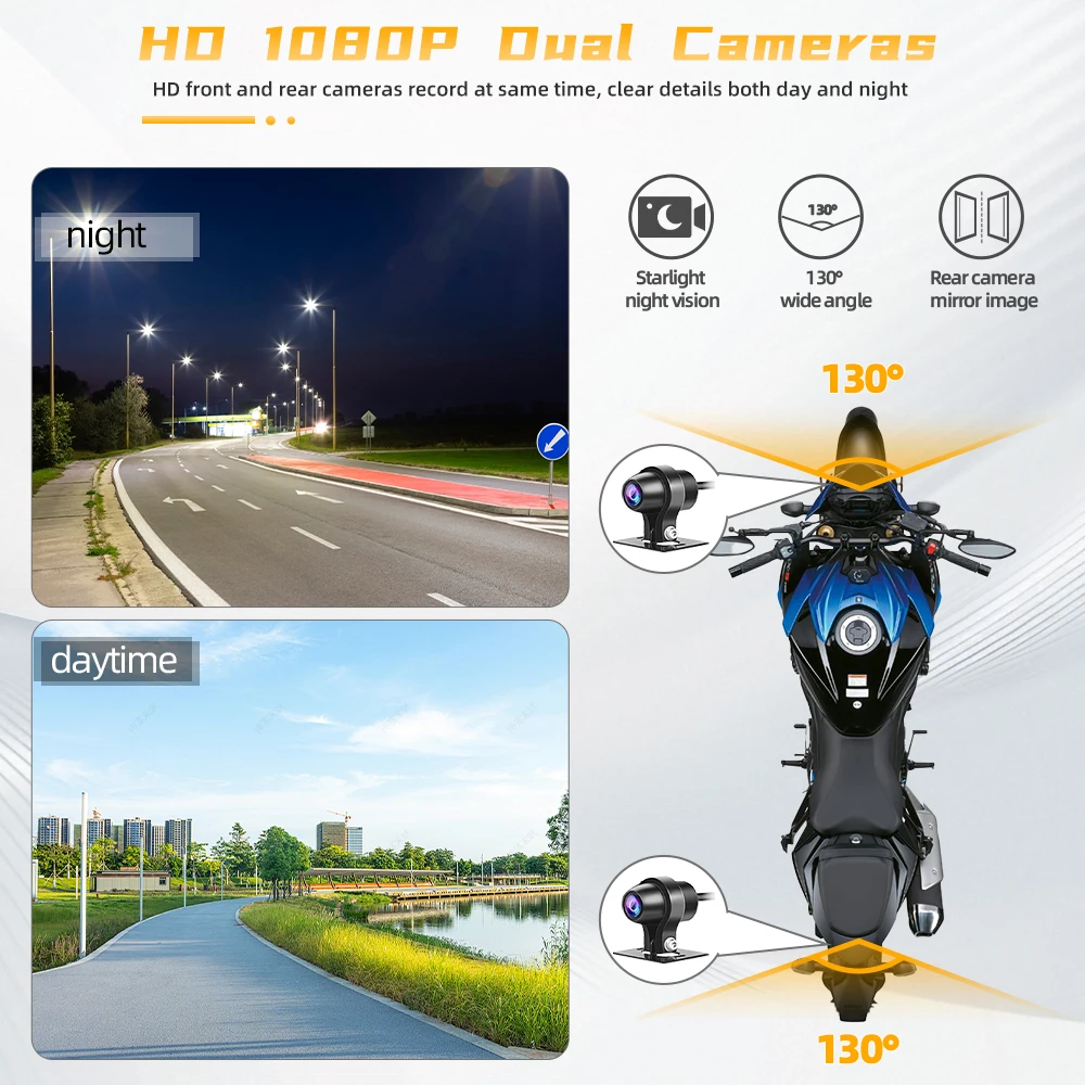 SYS VSYS 5G واي فاي كاميرا دراجة نارية Q3PL مراقبة وقوف السيارات مقاوم للماء الإسكان المعدني دراجة نارية داش الكاميرا #4