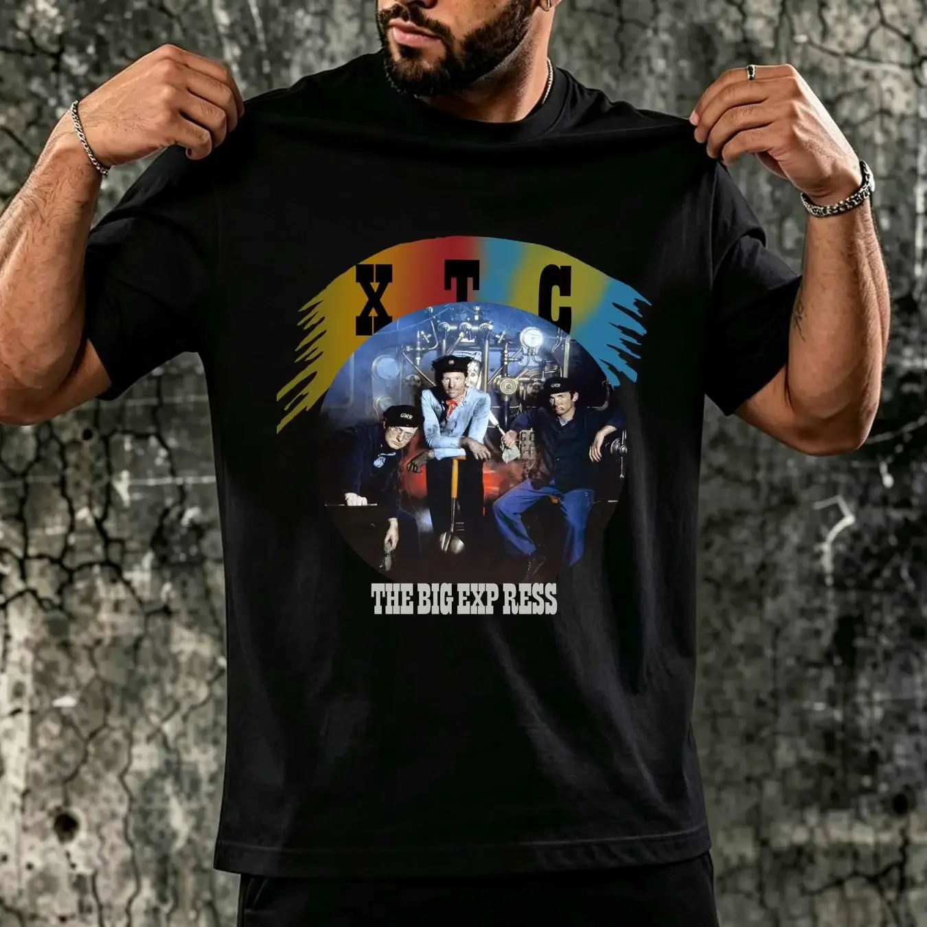 washed T Shirt Vintage XTC 1980s The Big Express New WAVEY RARE vintage Washed fashion Comfortable Breathable streetwear
